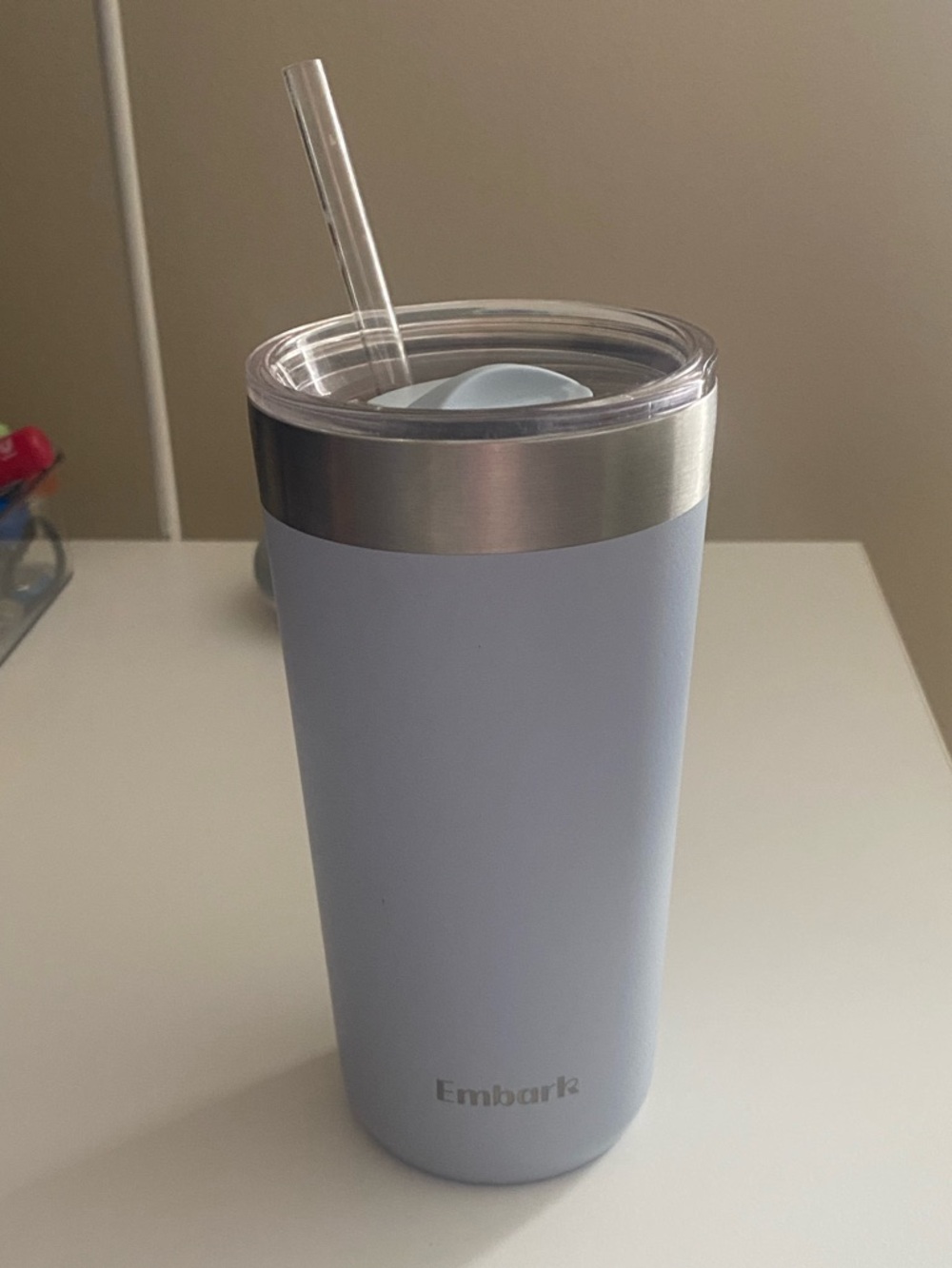 Embark Stainless Travel Tumbler in Pale Gray